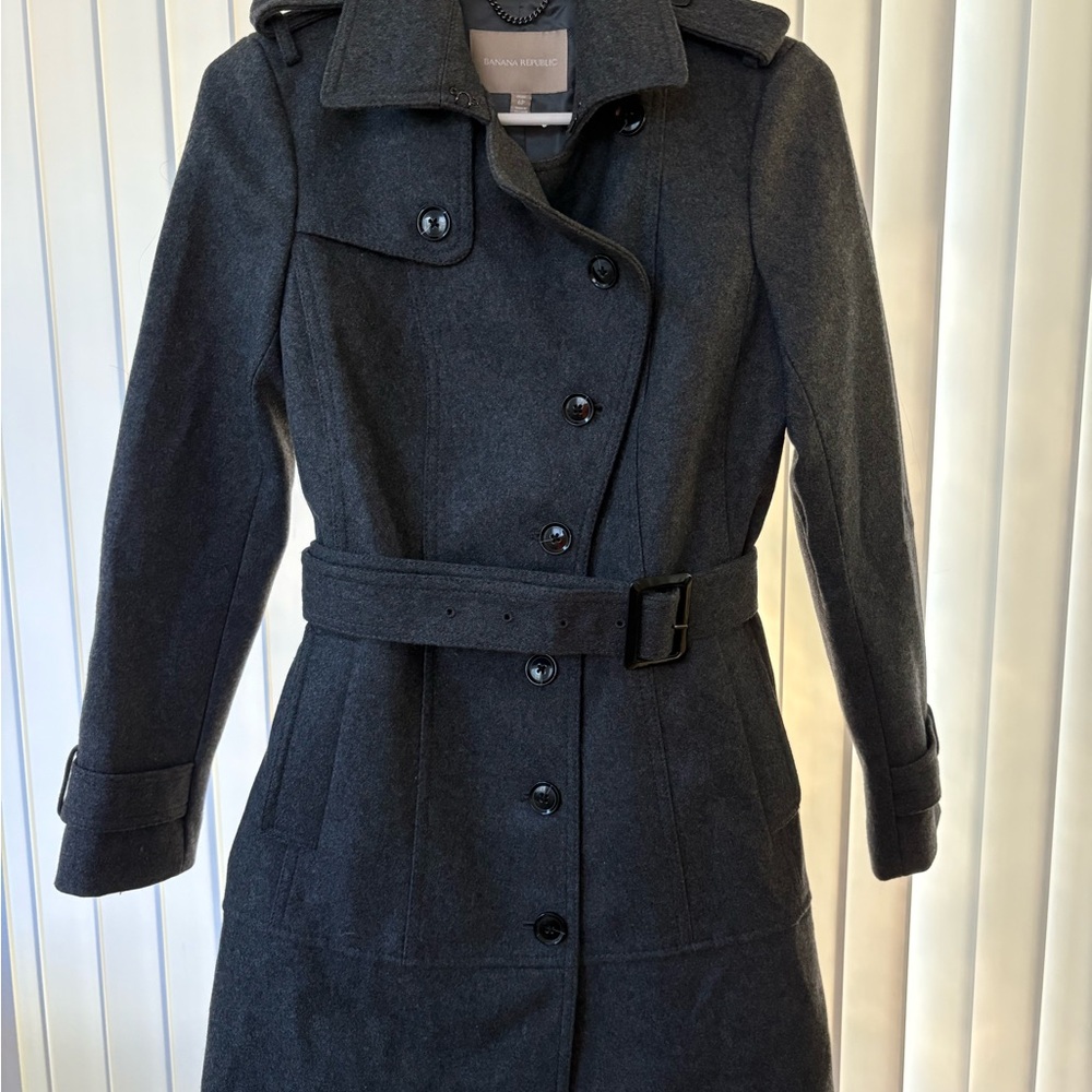 Banana Republic Charcoal Trench Coat
